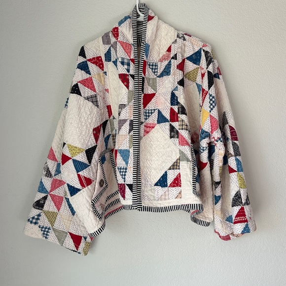 OOAK Handmade Colorful Patchwork Quilted Jacket - Picture 5 of 14